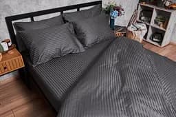 Комплект постільної білизни Moon&Star Satin Stripe Stripe Black Дитячий 110x140 см наволочки 2x50x70 см - мініатюра 4