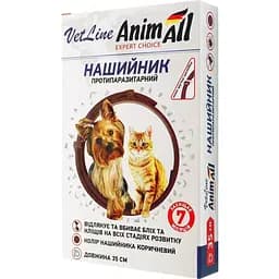 Нашийник протипаразитарний AnimAll VetLine для кішок і собак коричневий 35 см