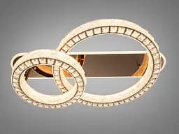 Сучасна стельова LED люстра Diasha 663/600+400GD золото 100 W з пультом 90 см 14-20 м2 - мініатюра 2