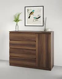 Комод в спальню MebelStar Нео 1Д4Ш 120x43x98 см Дуб бурштиновий (MBS-1052)