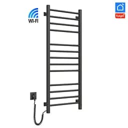 Электрический полотенцесушитель Navin Классик Квадро 500x1200 Sensor с Wi-Fi, левый, черный муар 12-112033-4880, Черный матовый, Левое, Электронный