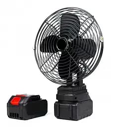 Бездротовий вентилятор з акумулятором 48V / Lithium Electric Fan / Портативний охолоджувач з Li-ion акумулятором - мініатюра 2