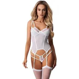 Корсет Obsessive Arrowel L/XL белый