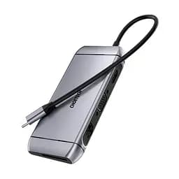 USB-Хаб Choetech USB-C хаб 9-в-1 M15 HDMI 4K@30Hz, VGA, 3 USB3.0, RJ45, USB-C PD, SD-card, TF-card (43-00153) - мініатюра 2