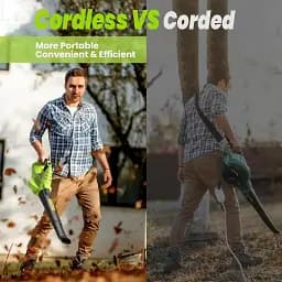 Електричний садовий повітродув з акумулятором Bigzzia Cordless Leaf Blower 20 В 1 зарядний пристрій Б/в - мініатюра 2