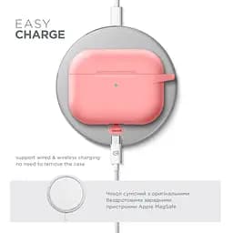 Силіконовий чохол для навушників Apple AirPods Pro 3, Hang Case, рожевий, ультратонкий захисний кейс товщиною 2 мм, захист від подряпин, пилу та ударів, компактний, з карабіном для кріплення, ArmorStandart (ARM88280) - мініатюра 7