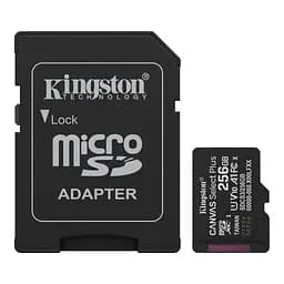 Kingston Карта пам'яті Kingston microSD 256GB C10 UHS-I A1 V10 R150MB/s + SD