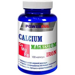 Кальций, магний, железо Powerful 100 капсул