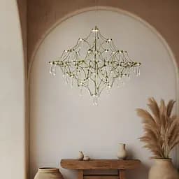 Невагома золота Led люстра d80 см | Арт. MJ 156-800 Titanium | Line F