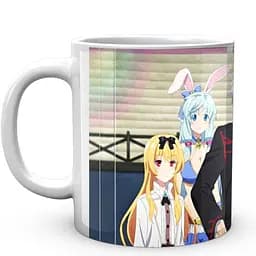 Кружка GeekLand Арифурета Arifureta Юэ, Сиа, Хадзиме, Тио, Каори в новом теле стоят на фоне стены ARF 02.014 330 мл белая