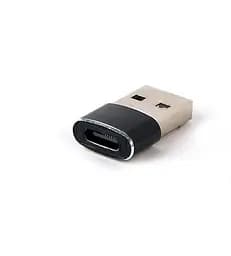 Переходник Type-C (F) - USB 2.0 (M), черный, Cablexpert (A-USB2-AMCF-02)