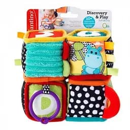 Набор мягких игрушек "Кубики Зверюшки" INFANTINO 306606, 4 шт