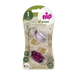 Круглая пустышка Nip Вишенка, латексная, с 6 мес., 2 шт., светло-розовый с фиолетовым (91013_01)