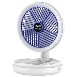 Настільний складний вентилятор Folding Fan 2in1 with Night Light White - мініатюра 2