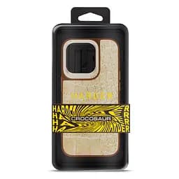 Кожаный чехол для Apple iPhone 15 Pro, Harder Crocosaur, бежевый, термополиуретан ТПУ + экокожа с текстурой крокодила, панель, защита корпуса, противоударный, микрофибра, рамка вокруг камеры, защита всего корпуса, (ARM76703) - мініатюра 3