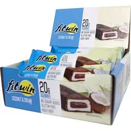 Набір батончик FitWin Protein Bar 33% Кокосовий крем 720 г (12 шт. по 60 г)