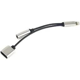 Кабель-переходник PowerPlant Lightning 2 в 1 Audio 3.5 мм + Lightning