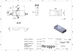 Умивальник Miraggio COPPER 500 (0001052) Miramarble, Глянцевий, Накладний, Білий - мініатюра 2