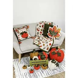 Подушка в'язана Прованс Happy Fall Гарбуз, 45х45 см (29745) - мініатюра 4