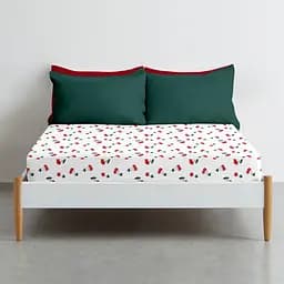 Простирадло Cosas на резинці фланель 90х200 cherry, червоний (Flannel_CherryBerry_90x200x20) - мініатюра 3