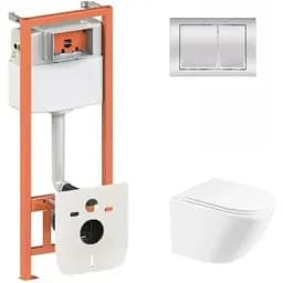 Набір Q-tap Nest 4 в 1 підвісний унітаз Robin Ultra Quiet 490x365x325 + комплект інсталяції QT1333046EUQW45142