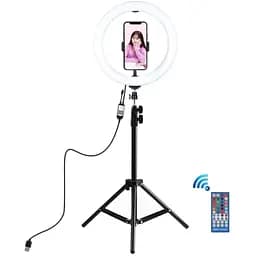 Кільцева USB RGBW LED лампа Puluz PKT3043 10"+ штатив 1.1 м
