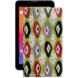 Чехол StatusCASE из экокожи для планшета Prestigio Wize 4117 3G Камни-цветные