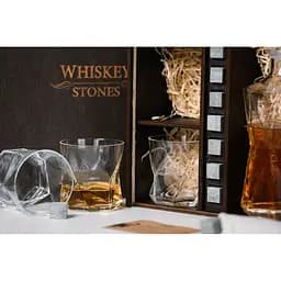 Подарунковий набір Whiskey Stones камені для віскі в дерев'яному пеналі №6 + декантер + 6 склянок Rocco Cassiopea + щипці + мішечок - мініатюра 8