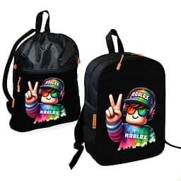 Школьный рюкзак детский Роблокс / Roblox + Сумка для обуви спортивной формы рюкзак-мешок мальчику (01831)