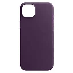 Кожаный чехол-панель для Apple iPhone 15 Plus, FAKE Leather Case, фиолетовый, искусственная кожа, премиальный, противоударный, защита всего корпуса, с мягкой подкладкой, поддержка MagSafe и беспроводной зарядки, ArmorStandart (ARM76296)