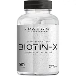 Біотин Powerful Progress Biotin-X 5000 mcg, 90 капсул для підтримки шкіри, волосся та нігтів.