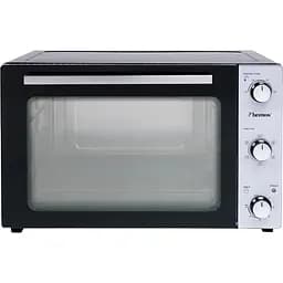 Міні-піч для випічки Bestron AOV55 2-в-1 з шампурами, що обертаються, 55 літрів, 2000 Вт, нержавіюча сталь, чорний