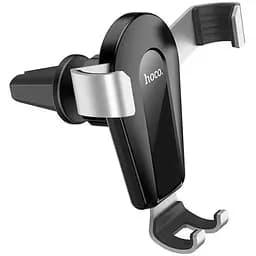 Держатель-холдер автомобильный Hoco CA92 Gold shield air outlet gravity holder черно-серебристый