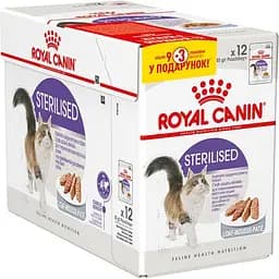 Вологий корм для дорослих стерилізованих кішок Royal Canin Sterilised Loaf паштет 1.02 кг (12 шт. х 85 г)