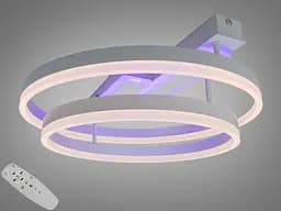 Люстра стельова Diasha біла кільця 80 Вт пульт-димер