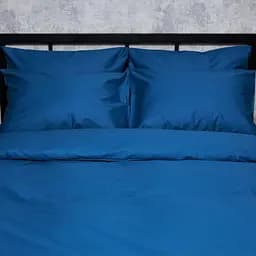 Комплект постельного белья Moon&Star Satin Premium Deep Blue Двоспальний 175х210 см наволочки 4х50х70 см - мініатюра 5