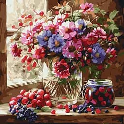 Картина по номерам "Букет і фрукти" ©art_selena_ua KHO5728, 40х40 см