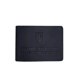 Шкіряна обкладинка на посвідчення Державної служби України з надзвичайних ситуацій (ДСНС) темно-синя Crazy Horse - мініатюра 6