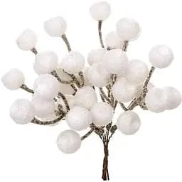 Ветка для декора 20 см Искусственные материалы для декора и флористики с ягодами Белый