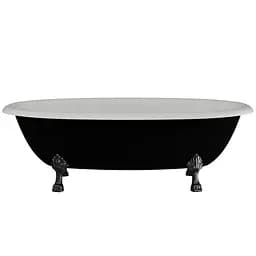 Ванна окремостояча глянцева Amidicon Olimpia 180x90 чорна з литого каменю чорні ніжки OLIMPIA_180_nizhk-bl_BLACK_HL, Чорний - мініатюра 8