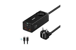 Мережевий зарядний пристрій Baseus GaN3 Pro AC + 2xUSB + 2хType-C 100 W + Cable Type-C-Type-C 100 W 1 м PSZM000401