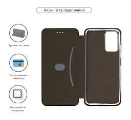 Чехол-книжка для Xiaomi Redmi Note 12S 4G, G-Case, черный, кожаный чехол-книжка из экокожи (PU) и TPU, с магнитом, с подставкой и вместительным кардхолдером, противоударный, защита всего корпуса, ArmorStandart (ARM67509) - мініатюра 3