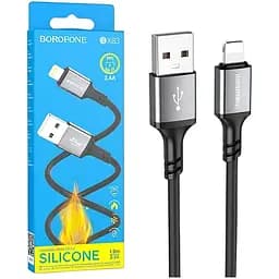 USB-кабель Borofone BX83 Silicone Lightning 1 м черный