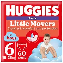 Уцінка. Підгузки-трусики для хлопчиків Huggies Little Movers Pants 6 (15-25 кг) 60 шт. 