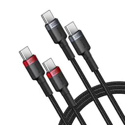 Кабели комплект PD Baseus Cafule Cable USB-C to USB-C 100W 1 м набор 2 штуки (P10318306003-00)