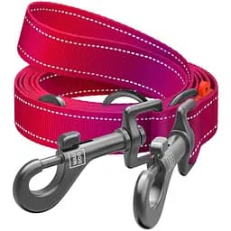Повідець-перестібка для собак Waudog світловідбивний розмір М, Ш 20 мм, Д 3 м рожевий