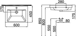 Раковина Idevit Merkur 45x60 0201-3655, Білий - мініатюра 2