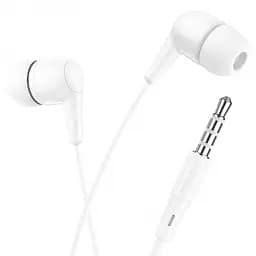 Проводные вакуумные наушники с микрофоном белые 3.5mm Hoco M97 Enjoy 1.2m