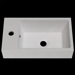 Раковина матова накладна Amidicon Mini 45 450x250 з литого каменю MINI_45_MAT, Білий матовий