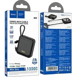 Портативна батарея Power Bank Hoco Q23 Blade 22.5W+PD20W with cable 10000mAh Black - мініатюра 6
